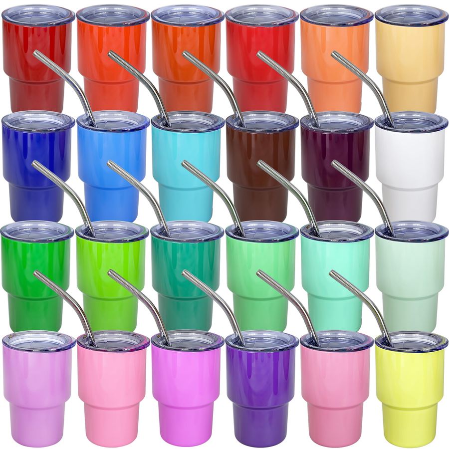 Stainless Steel Straw - 3oz Mini Tumbler Shot Glass with