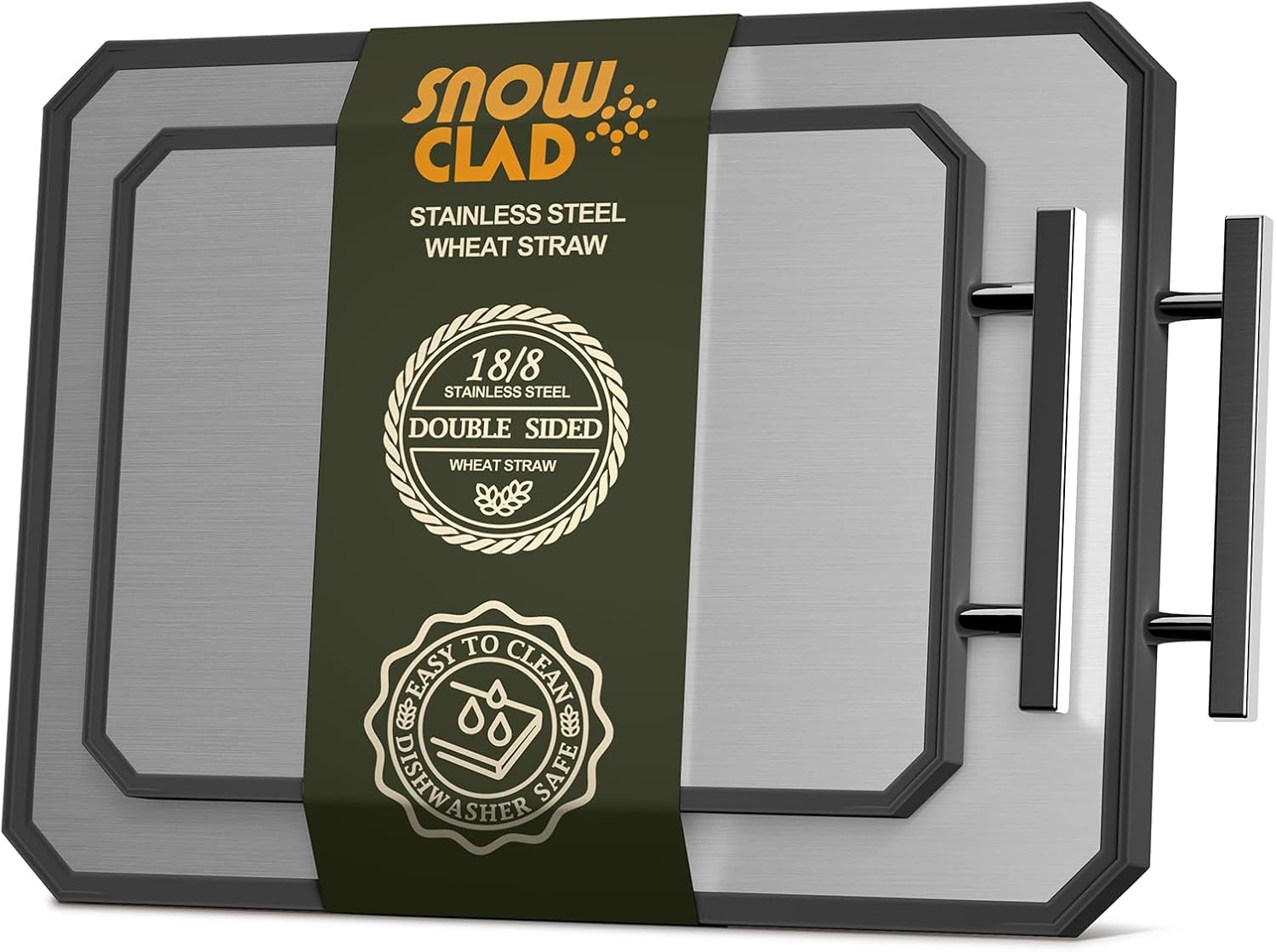 Stainless Steel Straw - SNOWCLAD Stainless Steel Cutting Board,Double Sided