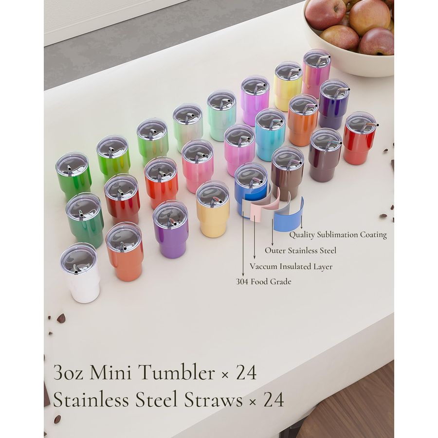 3oz Mini Tumbler Shot Glass wi – Stainless Steel Straw recenzja i cena