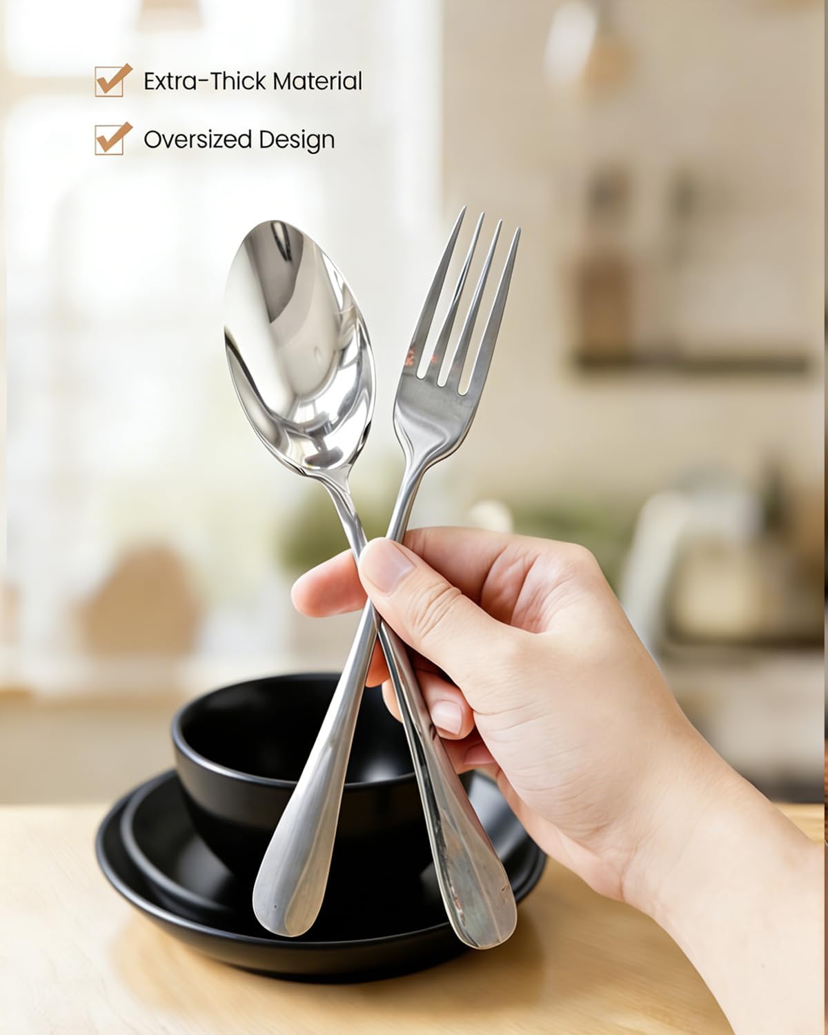 48 Piece Dinnerware Set for 8  – Stainless Steel Straw recenzja i cena