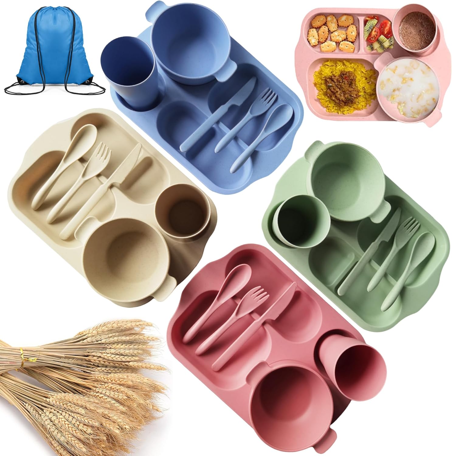 25 Pcs Wheat Straw Dinnerware  – Stainless Steel Straw recenzja i cena