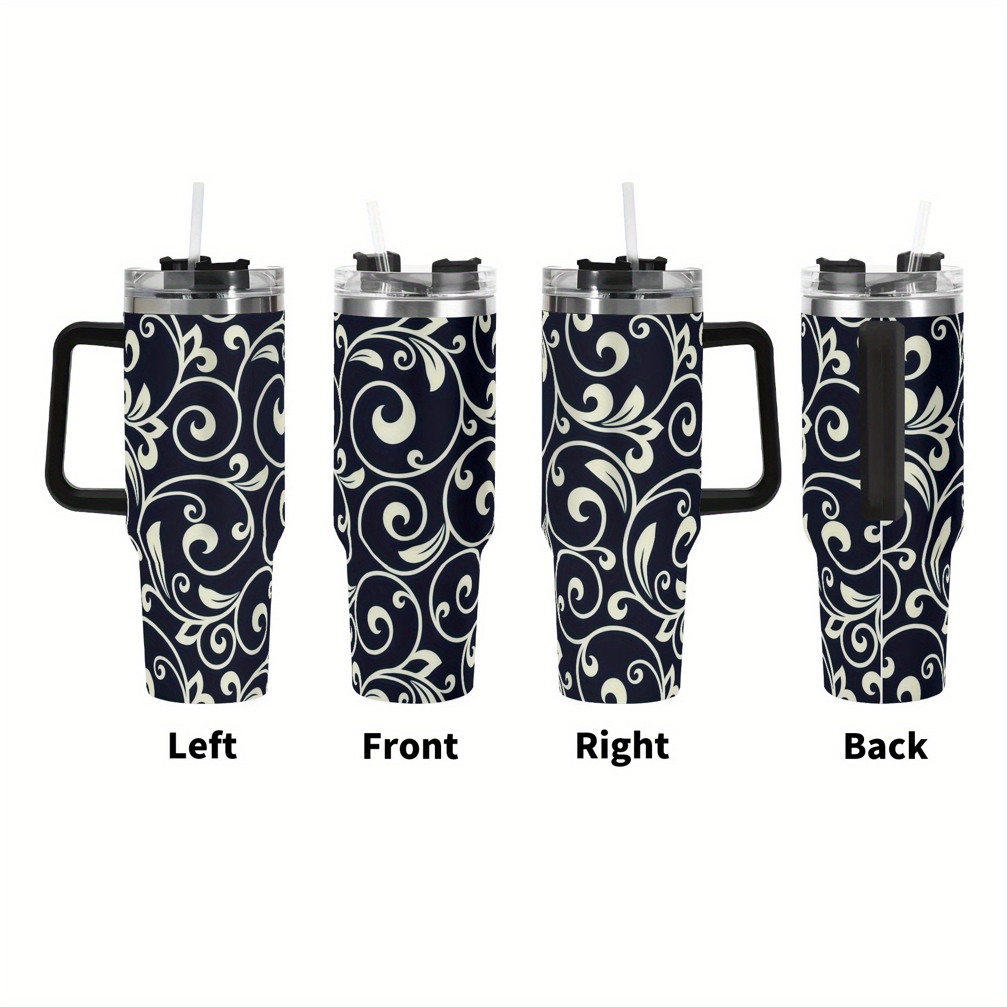 1pc Black Background Pattern 4 – Stainless Steel Straw recenzja i cena