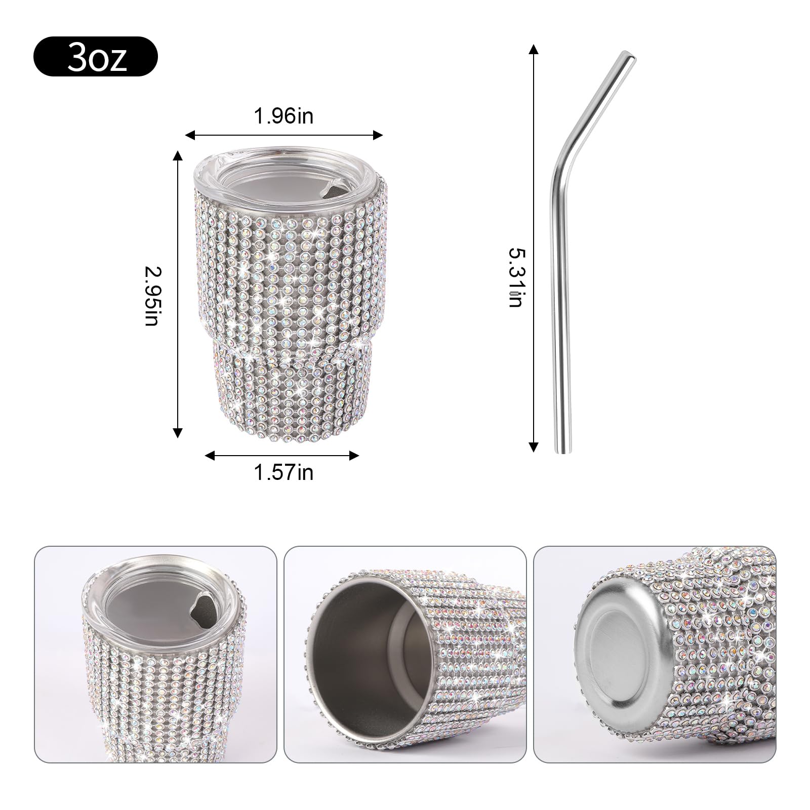 Bling Diamond 3 oz Mini liquor – Stainless Steel Straw recenzja i cena